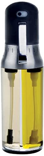 Ibili Pulverizador De Aceite Vinagre Doble, Acciaio Inossidabile, Nero/Trasparente/Argento, 9 X 6 X 20 Cm