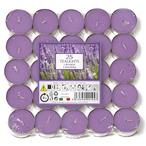 Petali Candles Lumino Tea Light Cf. 25 Pz. Prof. Lavanda