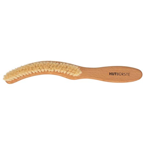 Breiter Spazzola Per Cappelli Spazzola Tessile Per Pulire I Cappelli Di Feltro - Vero Legno Di Pero E Setole Naturali - Forma Ergonomica