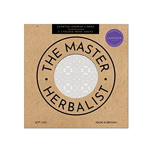 The Master Herbalist Profumato Lavanda & Neem Oil Profumato Rivestimento Per Cassetti In Una Morbida Stampa Geometrica Grigia | Repellente Naturale An