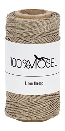 100% Mosel Cordoncino Di Lino, In Marrone Naturale, (1 Mm X 100 M), Nastro Di Lino Cerato, Sottile Nastro Regalo Per Decorazioni Nuziali, Materiale Da