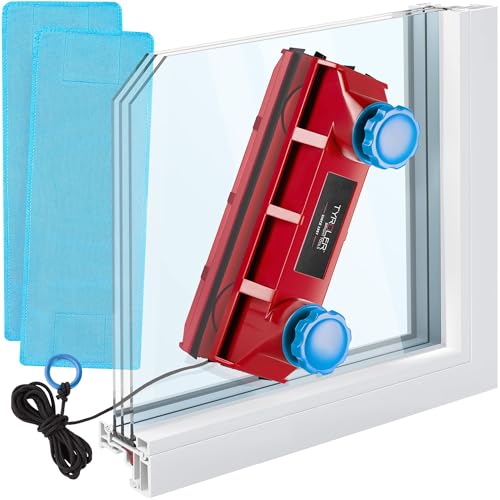 Tyroler | Spazzola Lavavetri Magnetico Per Finestre Glider D3 Afc | Finestre Singole E Doppie Vetrate 2-28Mm | Corda Sicura 3M | Pulizia Doppia Faccia