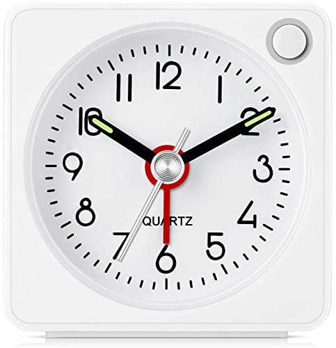 Sveglia Analogica, Classica Sveglia Analogica Da Viaggio Con Funzione Snooze E Luce, Mini Sveglia, Dimensioni Compatte, Sveglia Senza Ticchettio, Movi