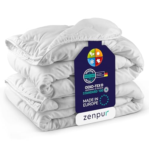 Zenpur Piumino Premium 140X200 Cm, Prodotto In Europa, Piumino Per Tutte Le 4 Stagioni, Tessuto Traspirante, Imbottitura In Microfibra Omogenea, Fresc