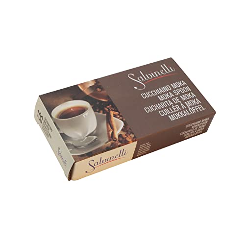Salvinelli F100Mori 100 Cucchiaini Caffe Linea Bar Mod. Rimini, Acciaio Inossidabile