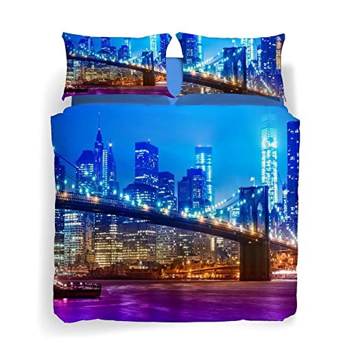 Caleffi Brooklyn Completo Copripiumino, Cotone , Unica, Matrimoniale, 80050 , Sogni Di Viaggio