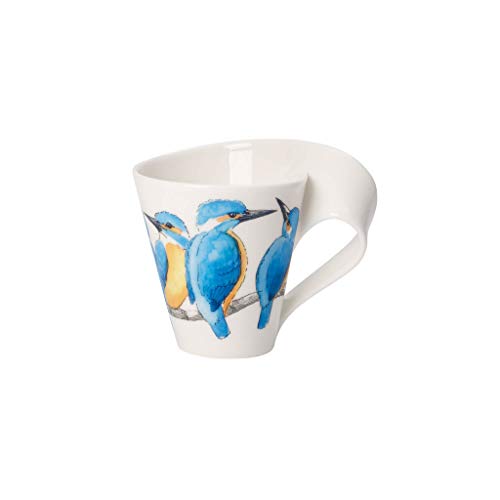 Villeroy & Boch Newwave Caffè Tazza Da Caffè "Martin Pescatore", 300 Ml, Altezza: 11 Cm, Porcellana Premium, Blu/Multicolore