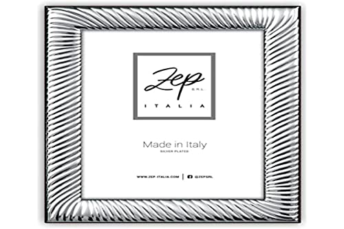 Zep Srl Cornice Volterra Da Tavolo In Silver Plated Per Foto 15X20, Posizionabile Orizzontalmente. Placcata Argento. Made In Italy