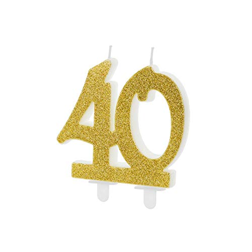 Candeline Numerali Glitterate Per Compleanno Vari Numeri (40 Anni (Codice Scu5-40-019))