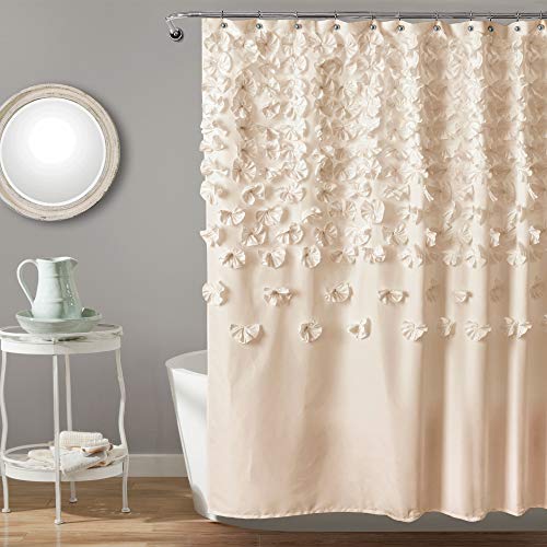 Lush Decor Lucia Shower Curtain, Ivory, 72 X 72 In.