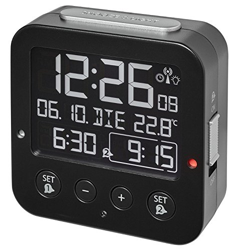 Tfa Dostmann 60.2528 Bingo Radio Sveglie Elettroniche Con 2 Allarmi (Nero Negativo)