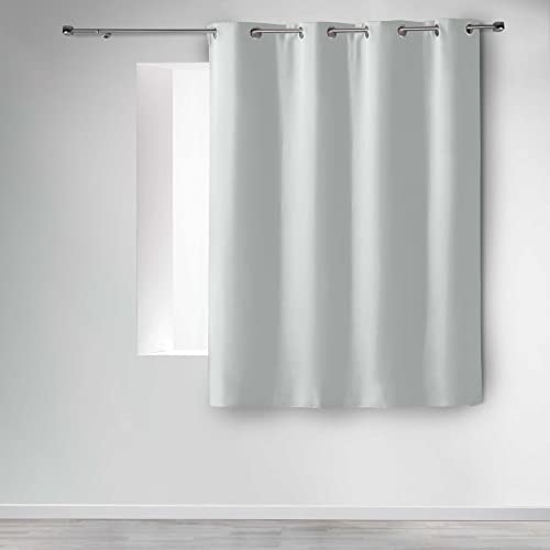 Douceur D'Intérieur Tenda A Occhielli Poliestere 140 X 180 Cm, Ceramica, Bianco, 140X1X180 Cm