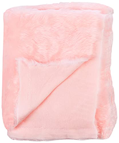 Tinta Unita Tessuto Pelliccia Rosa Pallido - Rosa, 1Mtr - 150Cm X 100Cm