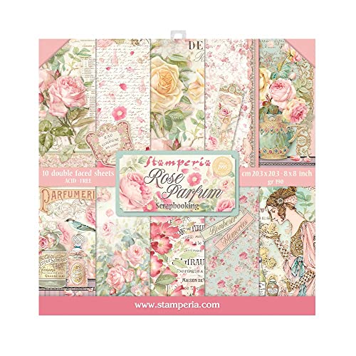 Stamperia International Sbbs73 - Scrapbooking Small 10 Fogli Cm 20, 3 X 20, 3 X 20, 3 X 20 Cm, Multicolore