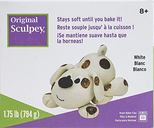 Polyform Sculpey Original Polymer Clay 1.75 Pounds/Pkg-White, Argilla Polimerica, Bianco, 10 X 10 Cm, 794 Unità
