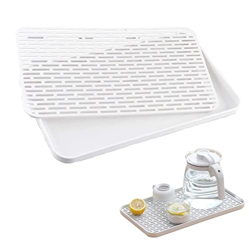 Eabdice Scolapiatti, Doppio Strato Vassoio, Vassoio Per Tazza E Frutta, Doppio Strato Staccabile Per Posate, Piletta O Vassoio Portaoggetti (31 * 17,5