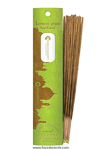Fiore D'Oriente Lemon Grass Traditional And Natural Incense 10 Sticks, Honey And Hand Rolled