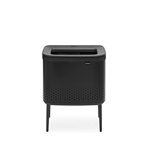 Brabantia Portabiancheria Bo 60L - Elegante Cesto Per Panni Sporchi - Apertura Rapida - Sacco Di Cotone Rimovibile - Portatile E Igienico - Per La Cam