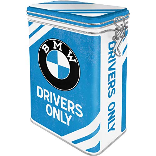 Nostalgic-Art Contenitori Da Caffè Retrò Bmw – Drivers – Idea Regalo Per Amanti Di Accessori Per Auto, Con Coperchio Salva Aroma, Design Vintage, 1,3