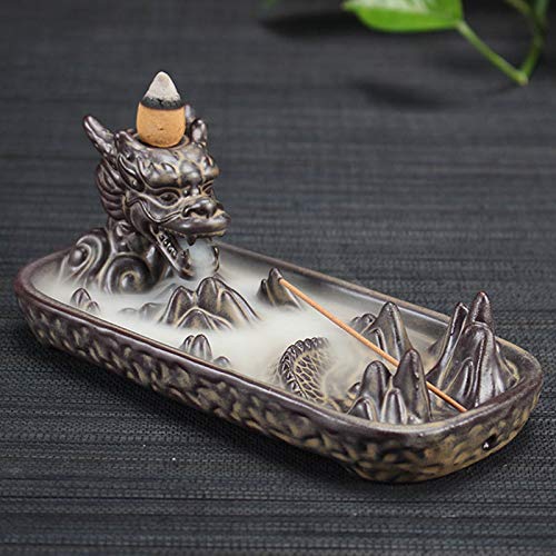 Brucia Incenso A Cono In Ceramica, Incense Burner In Ceramica, Porta Incenso A Cascata, Home Dragon Backflow Incense Burner, Artigianato Supporto Ince