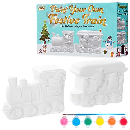 Kit Lavoretti Creativi Per Bambini - Set Pittura Bambini Con Decorazioni Natalizie Da Appendere In Gesso Da Dipingere E Colori Acrilici - Giochi Natal