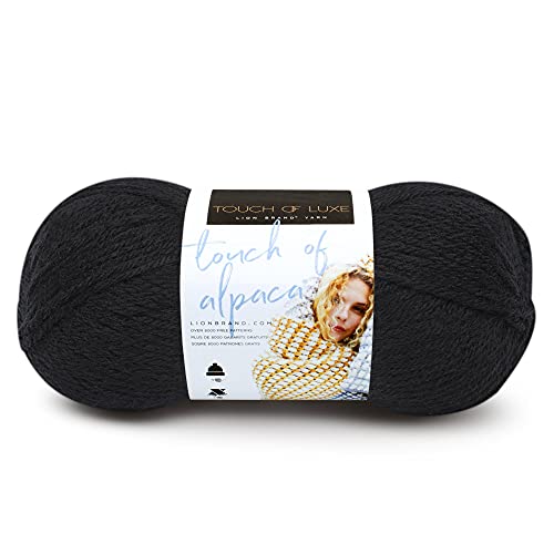 Lion Brand Yarn Company 674-153 Touch Of Alpaca Filato, Nero, Una Matassa