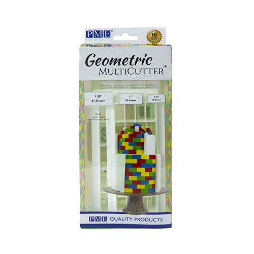 Pme Gmc174 Multicutters Geometrici Per Cake Design, Mattoni, Piccoli, Medi E Grandi, Set Da 3, Plastica Abs, 0