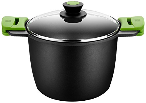 Bra Advanced - Pentola Alta Con Coperchio In Vetro E Silicone Maniglie, 24 Cm