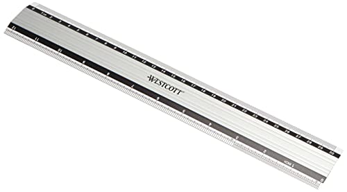Westcott E-10191 00 Righello In Alluminio Particolarmente Antiscivolo, 30 Cm / 12 Pollici