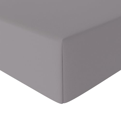 Amazon Basics - Lenzuolo Con Angoli In Microfibra, 140 X 200 X 30 Cm, Grigio Scuro