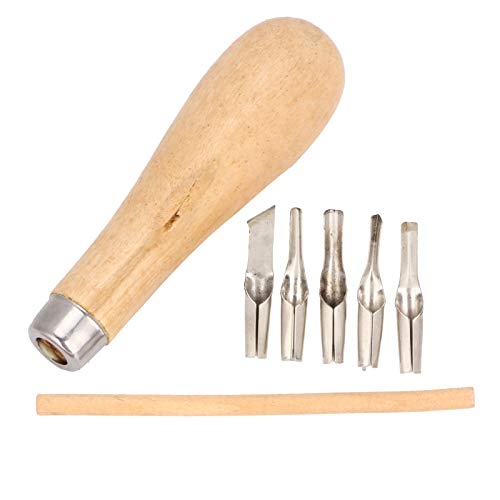 Buachois Strumento Per Intaglio A Mano,Linoleum Per Incisione,Taglierina Linoleum 5-In-1 Utensile Taglio Linoleum Set 5 Lame Adatto Taglio Tappeti Sta