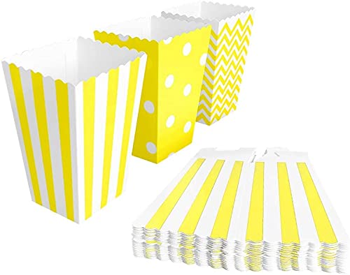 Kj Sacchetti Di Popcorn Contenitori Di Popcorn Borse Per Popcorn Per Compleanni, Film, Carnevale, Cinema, Feste Pacco Da 18 (Giallo O Rosa, Colore Cas