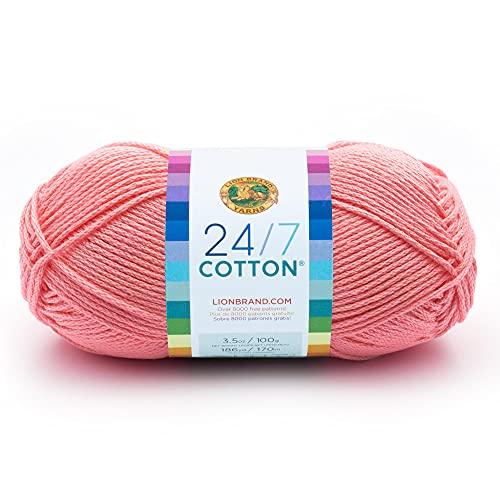Lion Brand Yarn Company-Matassa Di Filato In Cotone, In Puro Cotone, Colore: Rosa