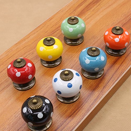 Beautiful Life * 7 Pc Mobili Knauf Gabinetto Manopole Maniglia Mobili Ceramica Maniglia Con Viti 7 Colorful Zucca Colore