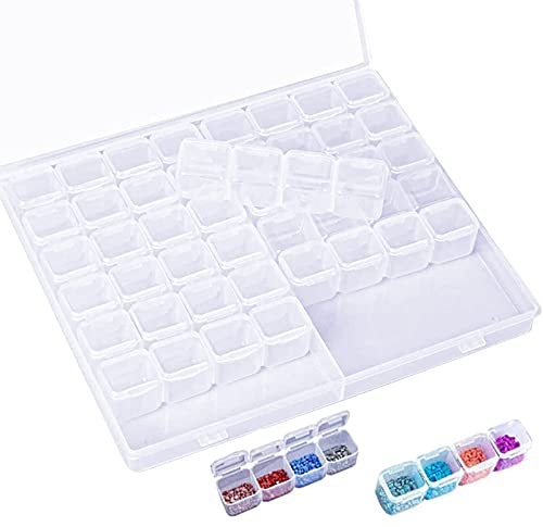 Jinlaili Scatole In Plastica Di Perline, 56 Griglie Organizzatore Di Strass, Trasparente Contenitore Perline, Scatola Monili Organizzatore, Per Stocca