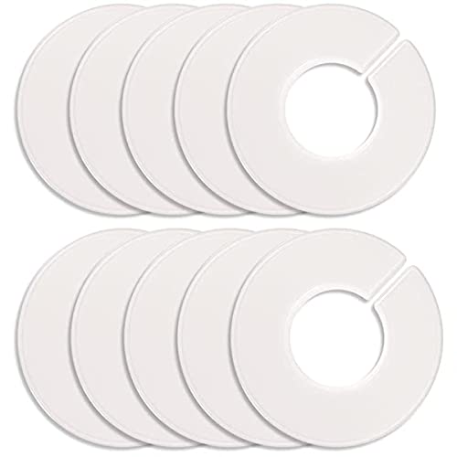 Divisori Per Dimensioni Appendiabiti,10 Pcs Divisori Per Guardaroba Ad Anello Separatore Per Appendiabiti Rotondo Bianco Divide Appendiabiti Per Guard