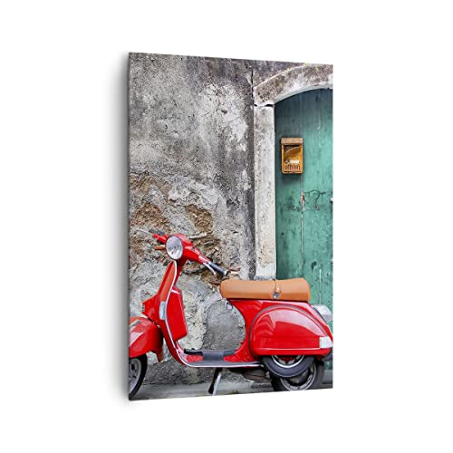Quadri Moderni Soggiorno Scooter Trasporto Italia Retro Quadro Su Tela Verticale 80X120Cm Stampe Da Parete Camera Da Letto 1 Pezzo Wall Art Canvas Gra
