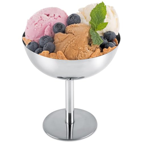 Herchr Bicchieri Da Gelato,Coppa Per Gelato In Acciaio Inossidabile Coppe Gelato,Coppa Gelato Acciaio Inox,Design Della Maniglia Del Piede Alto Per Se