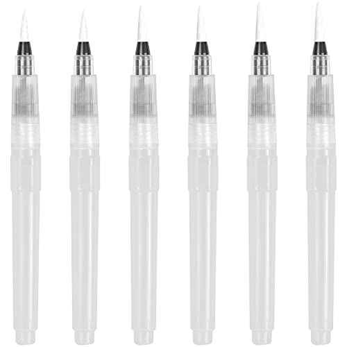 6 Pezzi Pennelli Acquerello Pennarelli Ad Acqua, Water Paint Brush Pens Pennello Per Colori Ad Acquerellabili L'Arte E Il Disegno, Adatto A Principian