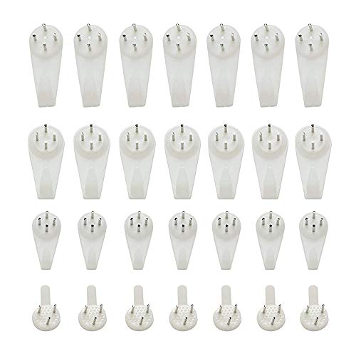 Set Di 80 Ganci Per Foto Da Parete Rigida Per Appendere Foto Da Parete, Con Ganci Per Appendini, Colore: Bianco