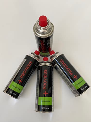 Homely Ricarica Cartuccia/Bombola/Bomboletta 4 Pezzi Gas Butano 230G - 400 Ml 100% Butane Providus Camping