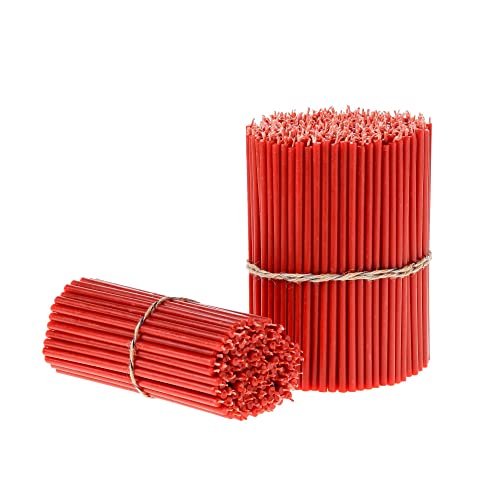 Danilovo Candele (Rosso) Profumate In Pura Cera D’Api – Candele Chiesa Ortodossa Per Preghiere, Natale, Lunghe, N100, Altezza 16,5 Centimetri, 350 Pz