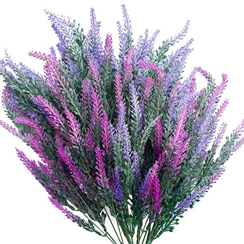 Snailgarden 6 Pezzi Lavanda Artificiale,Bouquet Artificiale Di Fiori Di Lavanda Sacchetto Di Carta Marrone Per La Decorazione Domestica, L'Artigianato