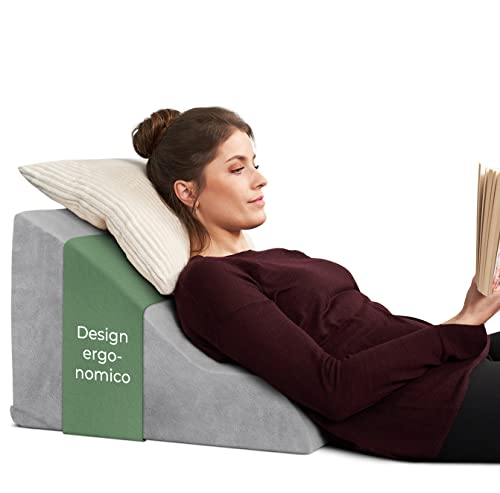 Well B4 Cuscino Da Lettura Per Letto E Divano Ergonomico - Comodo Cuscino Schienale Letto Per La Schiena - Utilizzabile Come Cuscino Antireflusso Adul