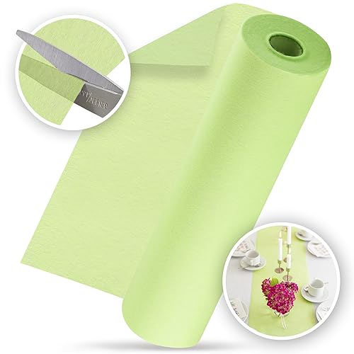 100%Mosel Runner Da Tavola In Pile, In Verde Pastello (30 Cm X 25 M), Runner Decorativo Da Tavola, Elegante Decorazione Da Tavola Per Compleanni & Mat