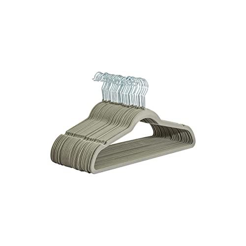 Amazon Basics - Gruccia In Velluto Con Portapantaloni, 30 Pezzi, Grigio