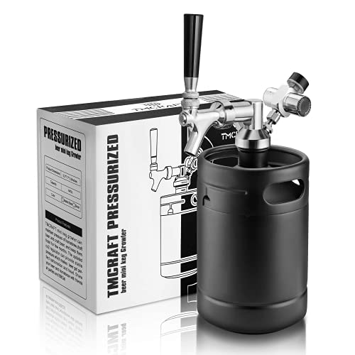 Tmcraft - Mini Keg Growler Da 2 Litri - Sistema Di Kit Di Fusti Per Uso Domestico Pressurizzato In Acciaio Inossidabile Per Mantenere La Freschezza E