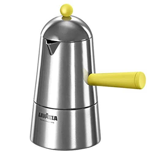 Ilsa Caffettiera Espresso, Carmencita Pop, Alluminio, Induzione, Manico E Pomolo Giallo, Capacità 15 Cl, Tazze 2