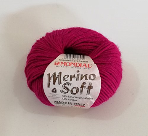 Mondial Gomitolo, Lana ''Merino Soft'' (357 Magenta)