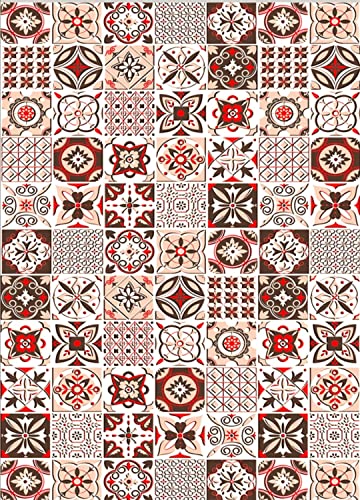 Mani Textile Tps_Tren_Pim_50/120 Tappeto, Poliestere, Rosso, 50 X 120